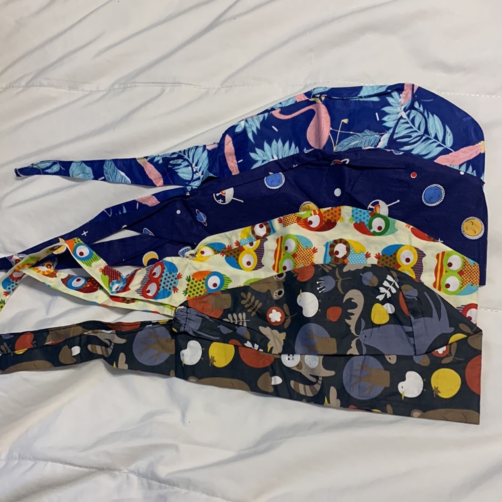 Brand new scrub hats with buttons on the side, super cute !!